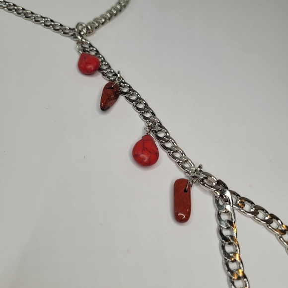 NWT Free People Thong Anklet Chain with Stone pendants - Picture 3 of 5